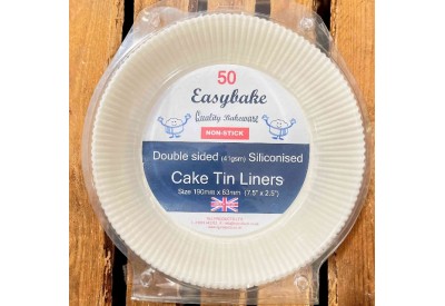 Easybake Round Cake Tin Liners (190 x 63mm / 7.5 x 2.5") x 50